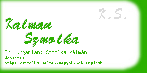 kalman szmolka business card